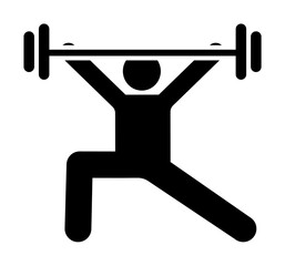 Dumbbells exercise sport weight gym with arrow pictogram on white background
