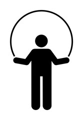 Rope man gym man fitness with arrow pictogram on white background