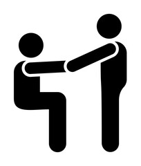 Man fitness gym workout exercise with arrow pictogram on white background