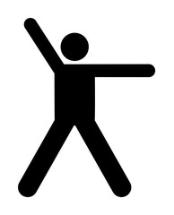Gym man exercise health sports with arrow pictogram on white background