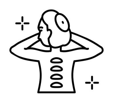 recommend clip art: Massage stones icon. Simple line, outline of spa icons for ui and ux, website or mobile application on white background