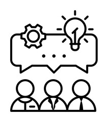 Collaboration idea icon. Simple line, outline of team work idea icons for ui and ux, website or mobile application on white background