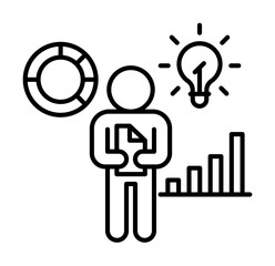 Report idea icon. Simple line, outline of team work idea icons for ui and ux, website or mobile application on white background