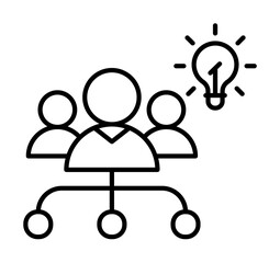 Fototapeta premium Teamwork idea icon. Simple line, outline of team work idea icons for ui and ux, website or mobile application on white background