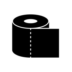 Toilet paper roll icon on white background. Vector illustration.