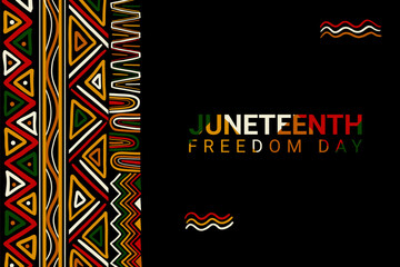 Abstract juneteenth freedom day background with colorful african pattern - obrazy, fototapety, plakaty