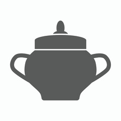 pot icon, crock vector illustration