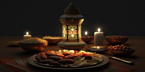 Fototapeta premium Visual representation of Ramadan, Generative AI