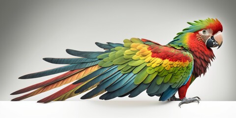 Obraz premium tropical parrot isolated on white background, generative ai