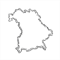 Map of Bavaria. Political border of the German land.