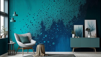 Slate Blue wallpaper in living room #1