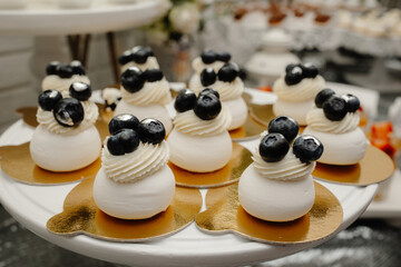 cake with cream and berries