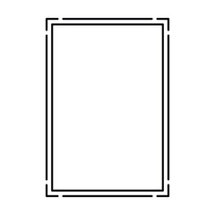 Rectangle frame shape icon, vertical decorative vintage border doodle element for simple banner design in vector illustration.
