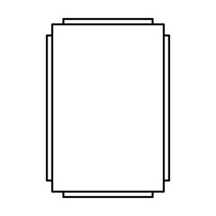 Rectangle frame shape icon, vertical decorative vintage border doodle element for simple banner design in vector illustration.