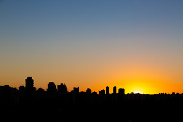 Sao Paulo city skyline during a sunset in summer