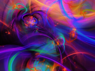 blue and purple abstract fractal background 3d rendering illustration