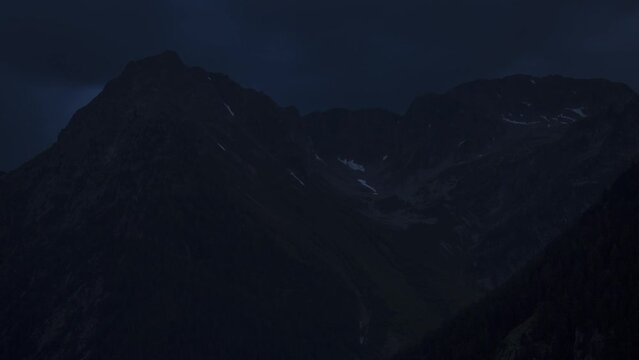 Timelapse of Le Ch&acirc;telet, Mont Blanc Massiv. Shot from Champex Lac, Switzerland.
