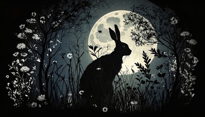 Hare at Night - Generative AI