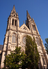 Fototapeta na wymiar Exterior facade of the Saint Louis des Chartrons Catholic Church in Bordeaux