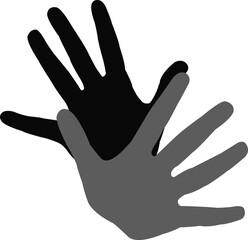 a pair hands silhouette vector