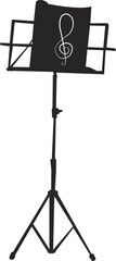 a music stand over white, silhouette vector