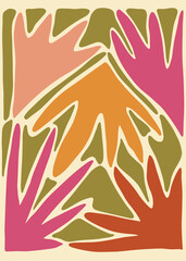 Naturalist Wall Art. Flower posters. Botanical illustrations in minimalist colors and simple style. Floral templates. Perfect to decorate your house, to use for postcards or for textiles.