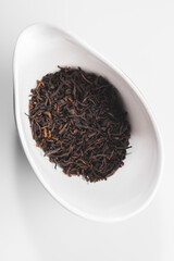 Chinese tea leaves for home ceremony closeup concept image