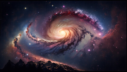 vue de l'espace, galaxie, généré par IA