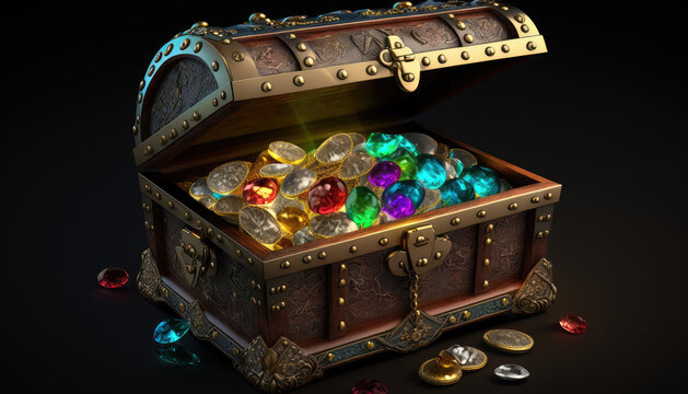 Treasure chest created with generative AI technology