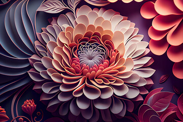 3D creative flower backdrop, soft light. Generative ai
