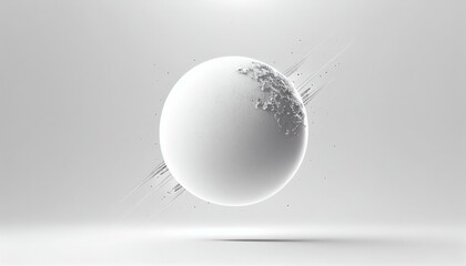 White sphere 3D render, minimal illustration of a planets; AI