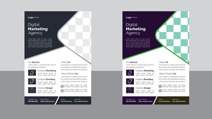 poster flyer pamphlet brochure cover design layout space for photo background, 
 Business Flyer Layout in Two Colors, Corporate business cover and back page a4 flyer design template for print, Busines