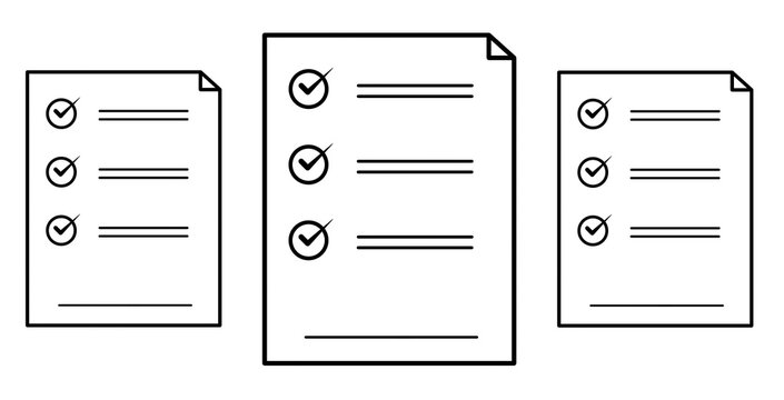 Electronic Documents. Isolated Contract. Filling Out The Questionnaire. Sheet Of Paper With Checkmarks. Accounting Work.