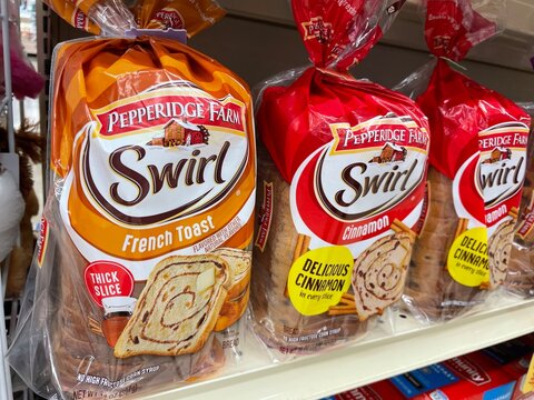 Grocery store variety Pepperidge farm swirl breads
