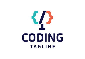 Code coding tech developer logo design