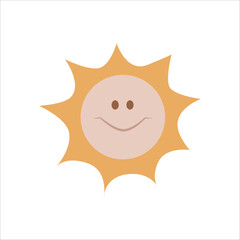 Sun. Vector isolated illustration on white background.