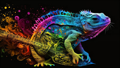 Fototapeta premium background with iguana 