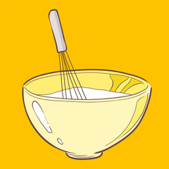 Bowl and whisker vector illustration