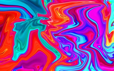 Abstract red blue and yellow gradient wave liquid background. Neon light curved lines and geometric shape with colorful graphic design.
