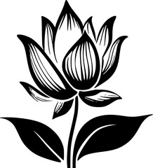 Lotus Flower - Minimalist and Flat Logo - Vector illustration