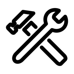 Wrench and hammer. Tools icon isolated on white background,Repair tool sign icon. Service symbol. Hammer with wrench,Modern UI website navigation.