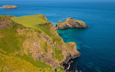 This vantage point, located on the Causeway Coastal Route in Northen Ireland, looks out over several islands namely, Rathelin, Carrick-a-Rede and Sheep Island.