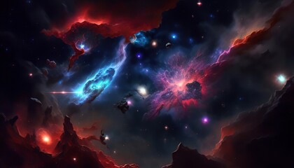 Fototapeta na wymiar Exploring the Mysteries of the Cosmos: 49 Keywords for Nebula