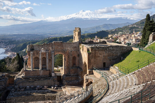 Th&eacute;&acirc;tre de Taormina en Sicile