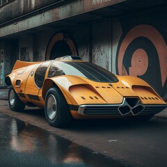 Futuristic Sports Car. AI generative.