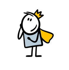 Sweet young prince looks into the distance in hope.