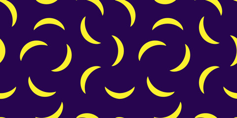 Moon seamless pattern. Bananas. Design for fashion fabrics, wallpapers and other uses.