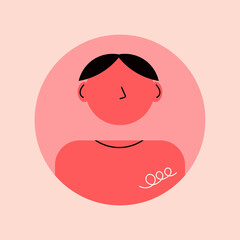 People trendy avatar set. Man characters. Isolated vector illustration