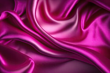 Obraz premium magenta silk silky satin fabric elegant extravagant luxury wavy shiny luxurious shine drapery background wallpaper seamless abstract showcase backdrop artistic design presentation material texture