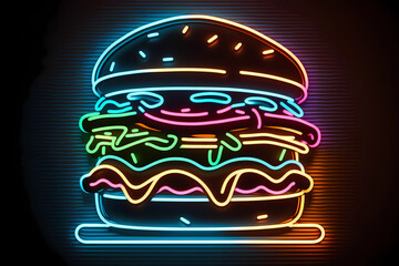 Hamburguesa neón